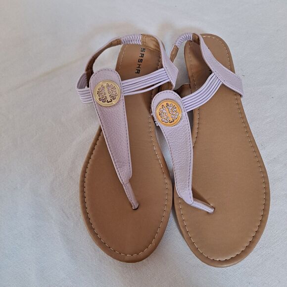 Sasha Women's Jenny 2 Thong Sandals Size 11 Faux Leather Lavender - Picture 9 of 11